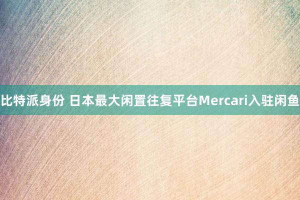 比特派身份 日本最大闲置往复平台Mercari入驻闲鱼
