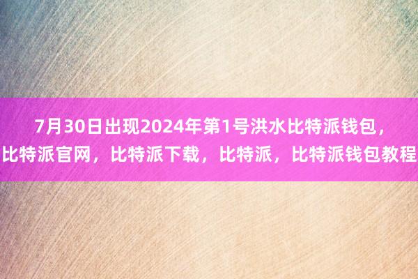 7月30日出现2024年第1号洪水比特派钱包，比特派官网，比特派下载，比特派，比特派钱包教程