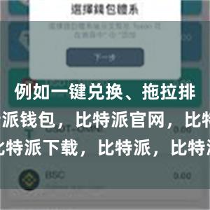 例如一键兑换、拖拉排序等比特派钱包，比特派官网，比特派下载，比特派，比特派钱包教程