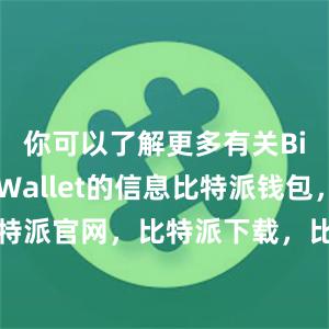 你可以了解更多有关Bitpie Wallet的信息比特派钱包，比特派官网，比特派下载，比特派，比特派钱包教程